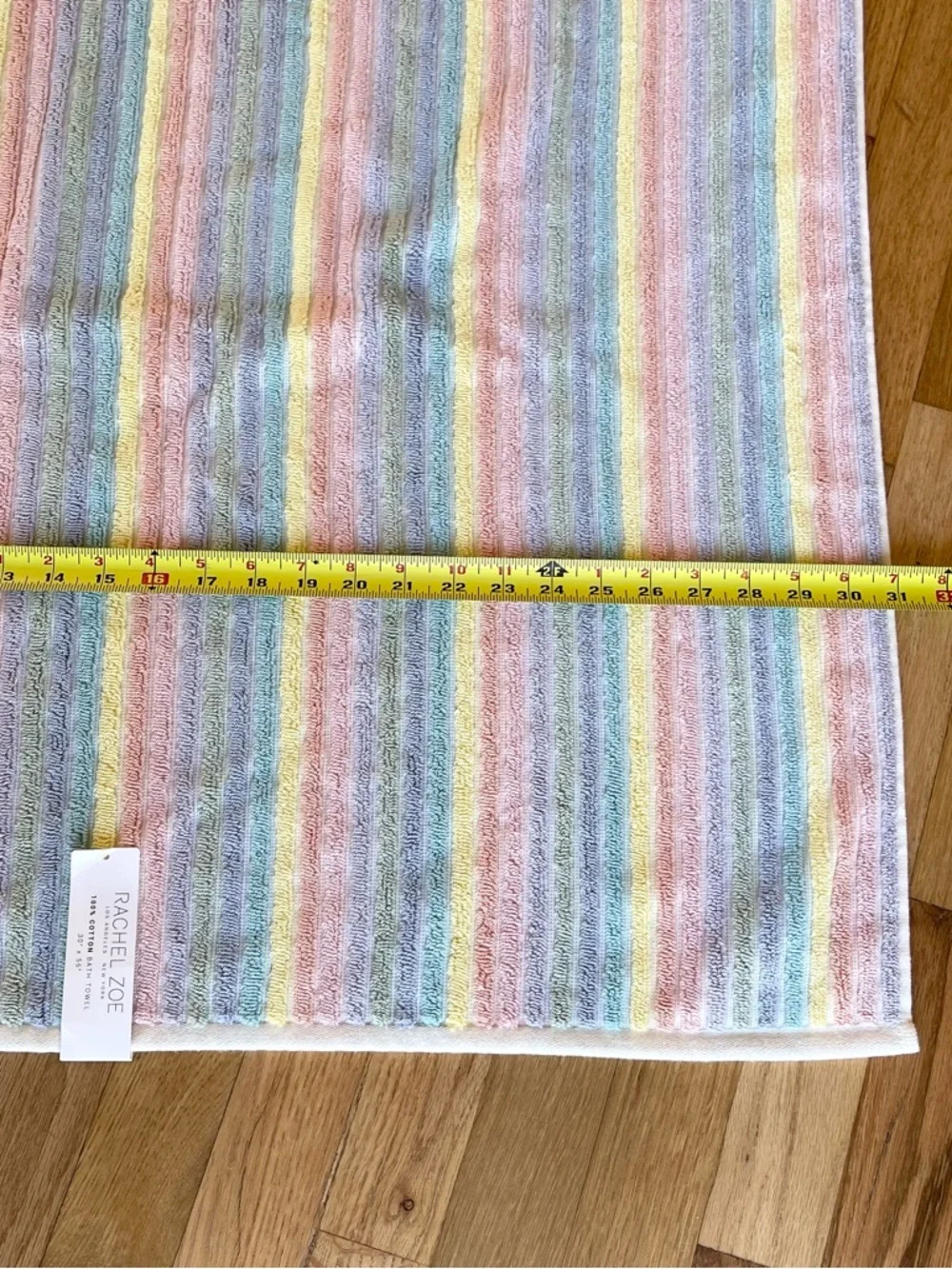 NWT Rachel Zoe Cotton Rainbow Striped Pastel Towel